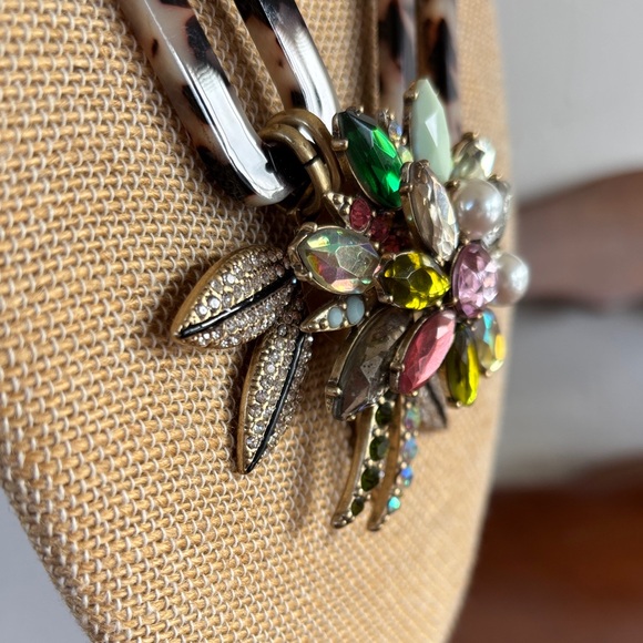 Stella & Dot Belle Statement Tortoise Necklace with Multicolor Crystal Pendant - Picture 5 of 9